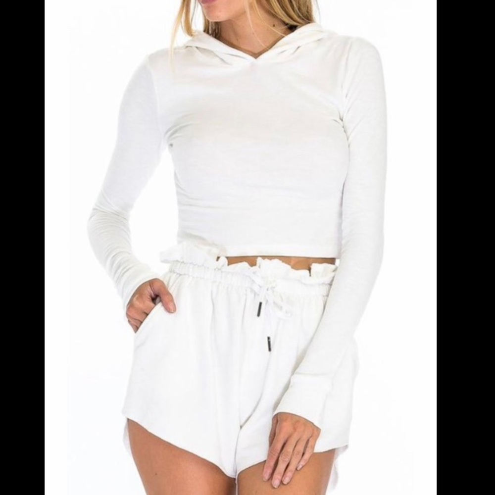Ivory Crop hoodie